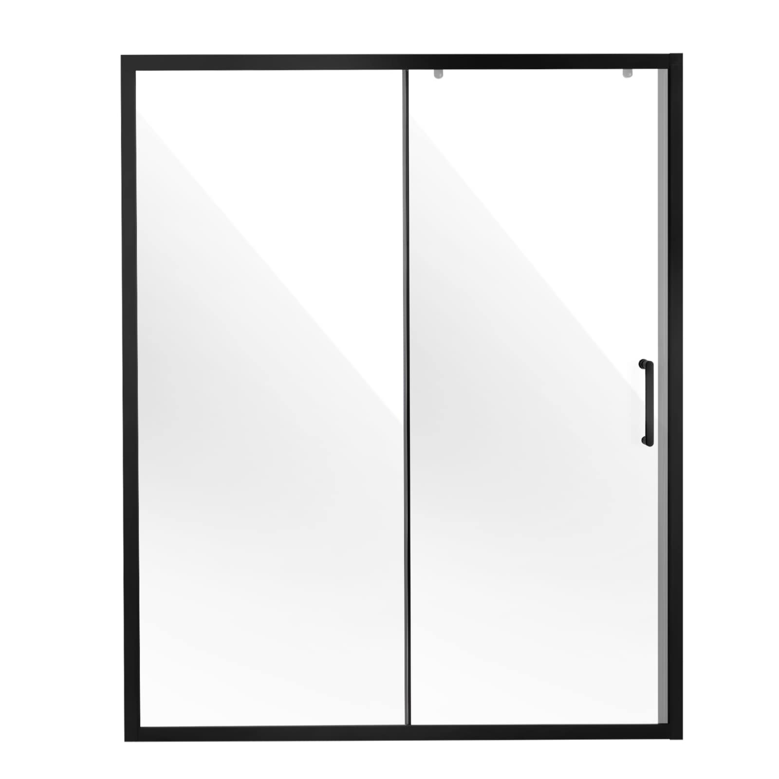 Semi-frameless Shower Door 57.7-59 X 70 In Tempered Glass 1/4 In Matte Black_voghion.com